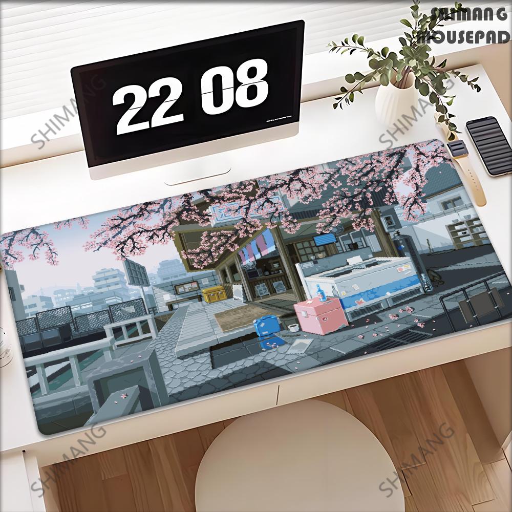 Retro Gaming Tokyo - Retro Vaporwave Mousepad Neon Tokyo Street