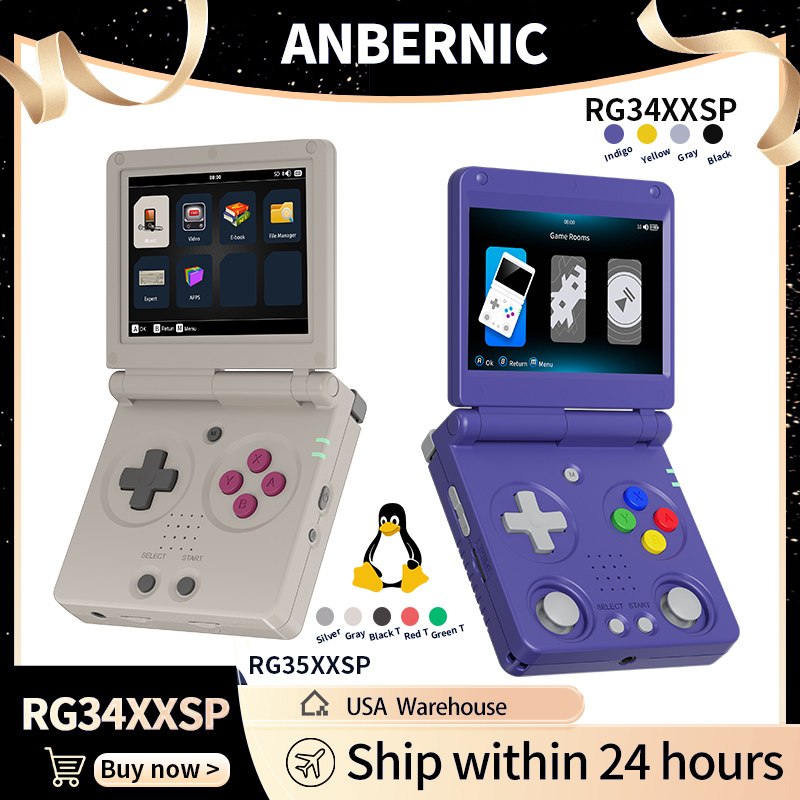 Anbernic RG34XXSP RG35XXSP Fli - Retro Gaming Console Handheld review and price