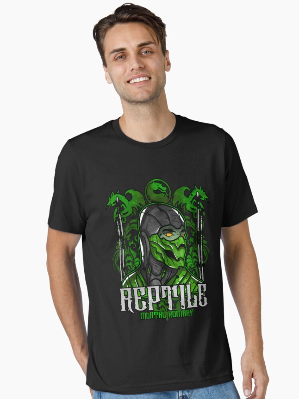 Mortal Kombat Reptile Portrait - Retro Gaming Style review and price