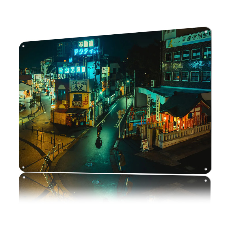Tokyo Cyberpunk City Metal Pos - Retro Gaming Tokyo review and price