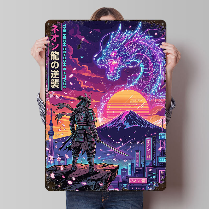 Samurai Vs Neon Dragon in Cybe - Retro Gaming Tokyo review and price