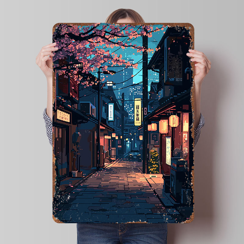 Tokyo Japan Pixel Art Tin Plaq - Retro Gaming Tokyo review and price