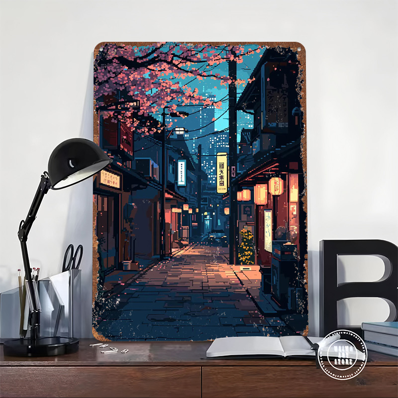 Tokyo Japan Pixel Art Tin Plaq - Retro Gaming Tokyo review and price